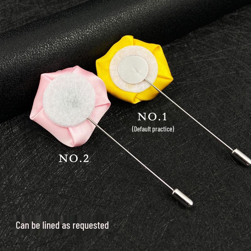 Handmade Multi-Color Rose Fabric Brooch Pin for Men's Suits - Korean Style Accessories