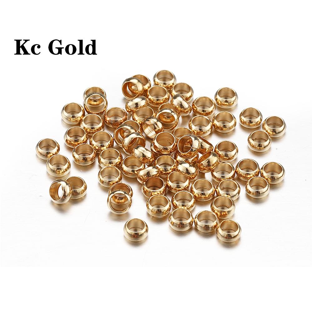 500 Stück Gold Silber Farbe Quetschperlen Kupfer Kugelstopper Abstandshalter Endkappen für Armband Halskette DIY Schmuckherstellung Zubehör