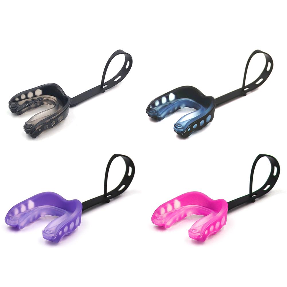 1PC Non-toxic Gum Shield American Football Rugby Thai Boxing Taekwondo Wrestle Tooth Protective Mouth Guard with Hanging Strap