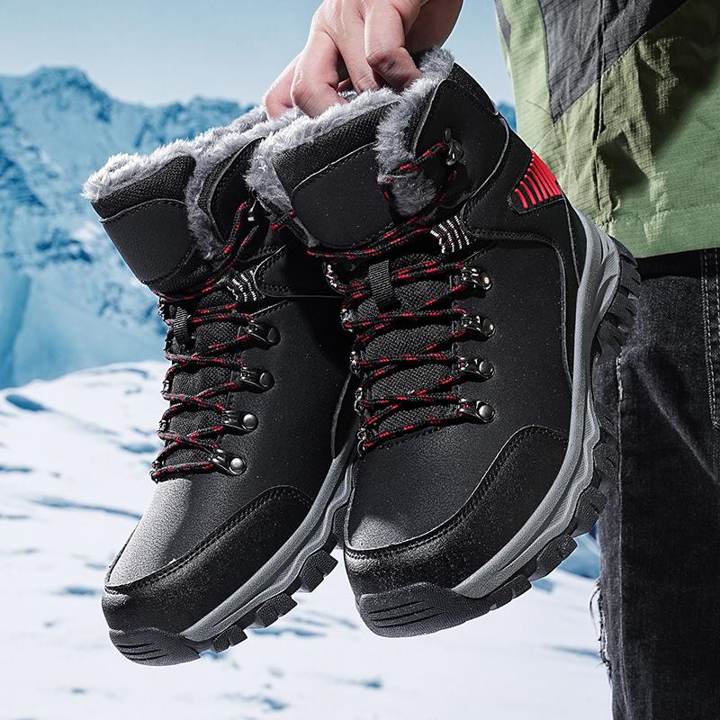 Winter Men's Boots Windproof Snow Boots Warm Plus Velvet Men's Cotton Shoes Non-slip Hiking Boots Comfortable Male Casual Shoes