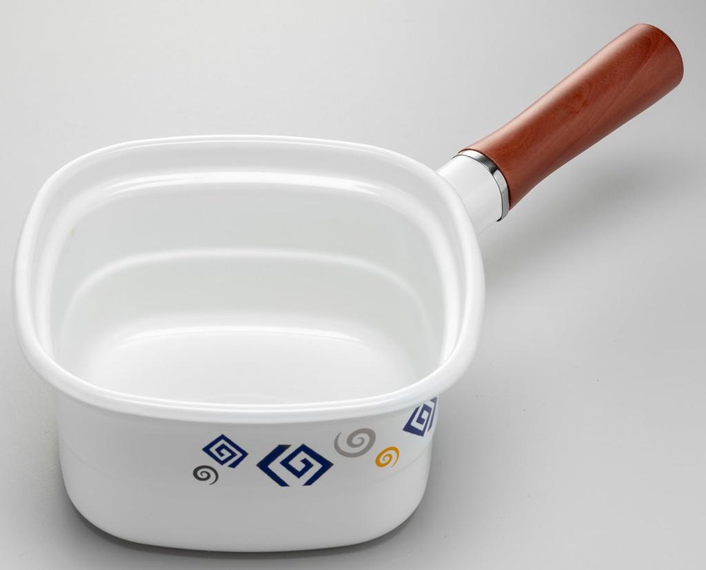 Takagi Metal Square Pot "Mengokochi" Perfect for Instant Noodles, Enamel Tempura, Deep Frying, and Fondue, HS-MG14