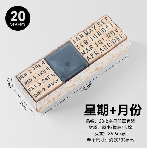 

Office School Supplies Basic Diary Set Typewriter Number and Letter Seal DIY Diary Wooden 40 Pieces in 8 Series Assorted Stamp