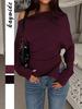 Women's Casual Wool Sweater - Solid Color, Long Sleeve, European American Style, 2026 Spring/Summer Collection