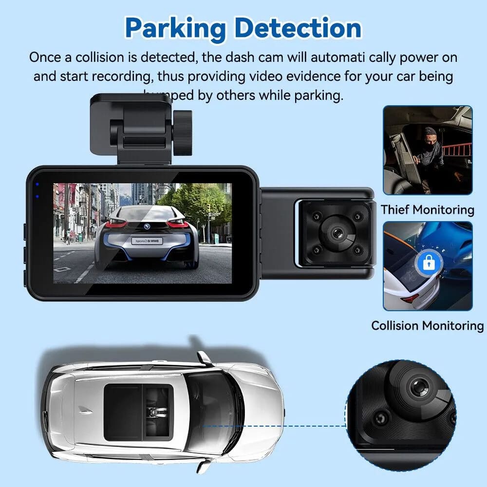 Wifi 3 Channel Dash Cam Cabin Lens Car Dvr 1080P Interior Camera Vehicle Recorder Video Registrator Dashcam Camcorder Black Box