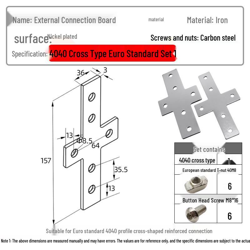 Plaque de Connexion d'Angle en Aluminium pour Profilés 20/30/40 avec Fixations