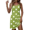 Sleeveless Polka Dot Print Casual Dress Women Round Neck Summer Dress Lightweight Relaxed Fit Knee Length Dress