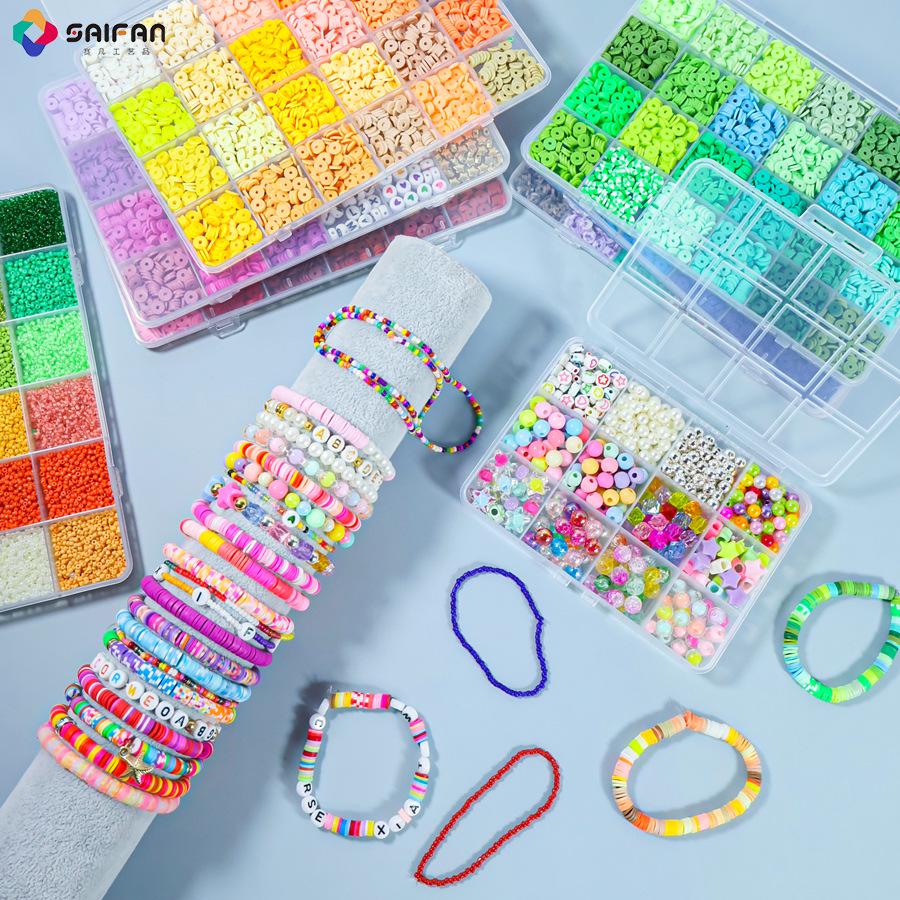 Colorful Cross-Border Polymer Clay Slice Beads Set for Children's DIY Jewelry & Bracelets