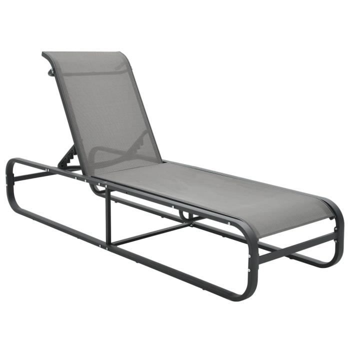 VidaXL Chaise longue Aluminium et textilène