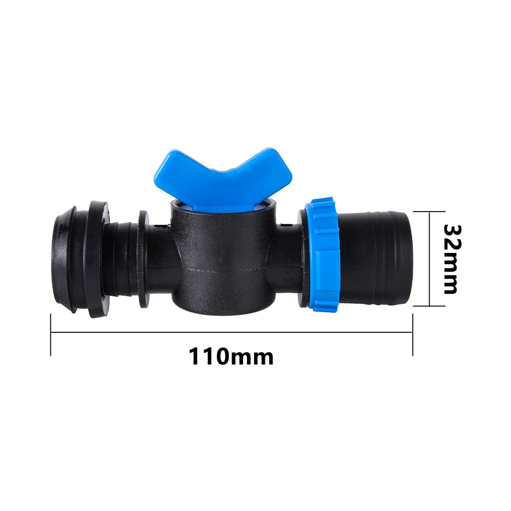 25/28/32mm Drip Irrigation Pipe Valve Connector Barb Switch Valve Drip Pipe Parts Drip Irrigation Or Sprinkler System Barb Conne