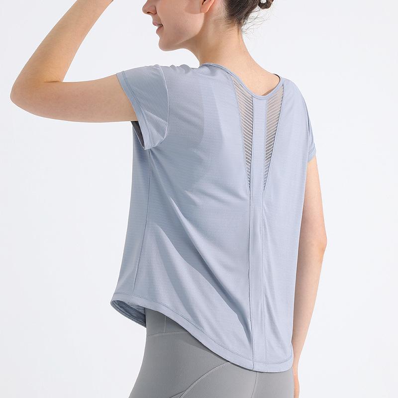 Damen Schnelltrocknendes Atmungsaktives Yoga- und Lauf-T-Shirt - Locker Figurschmeichelndes Kurzarm-Oberteil