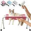 Professional Pet Bathing Aid Grooming Hammock with Stand, Folding Cat Table, Mesh Small Washing Stand Station for Cats Dogs Nail Trimming Harness
