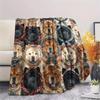 1PC Retro Pet Puppy Print Flannel Blanket, High Quality All Seasons, Home Decor, Warmth and Comfort, Perfect for Christmas Gifts
