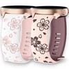 2x Universelles Silikonarmband 20mm, Sakura, Rosa / Lila