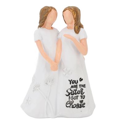 Freundschaftsstatue Du bist die Schwester, die ich wählen durfte Ornament Freundschaftsfigur für Weihnachtsgeschenk