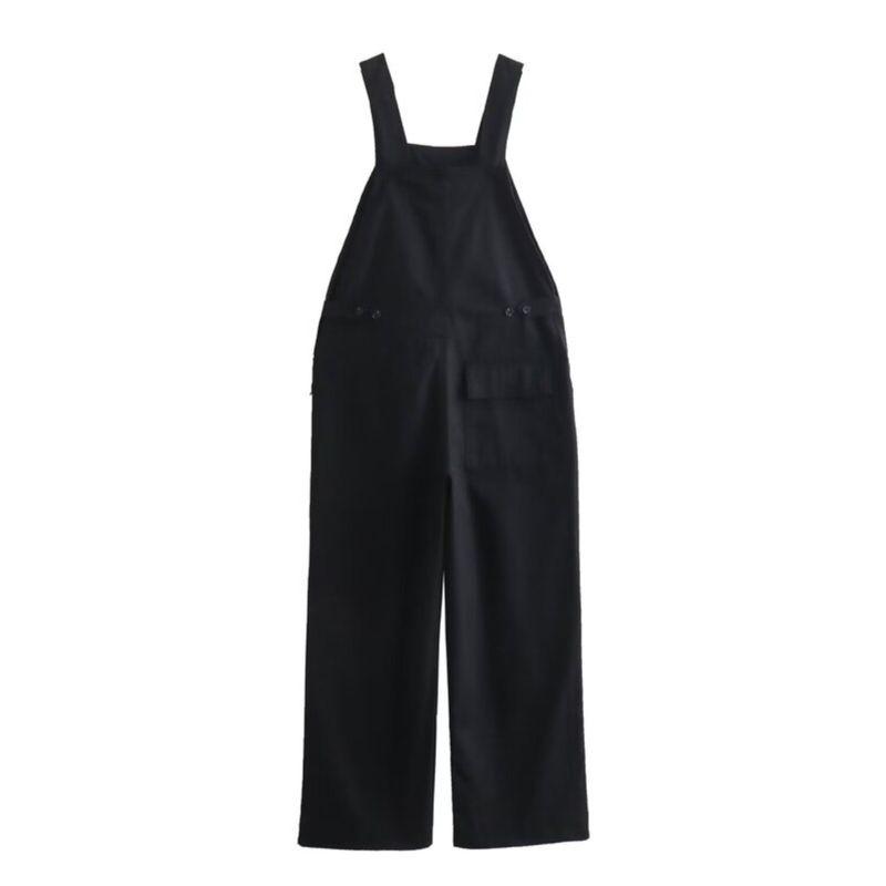 Fashion Style 2024 Spring New Arrival Women's Clothing Stylish Black Wide-Leg Working Bib Top Pants 1215837002