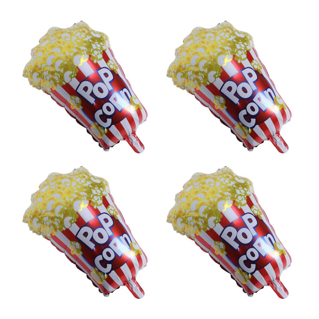 10pcs Popcorn Party Balloons Reusable Movie Theme Party Decoration Balloons Aluminum Foil Portable