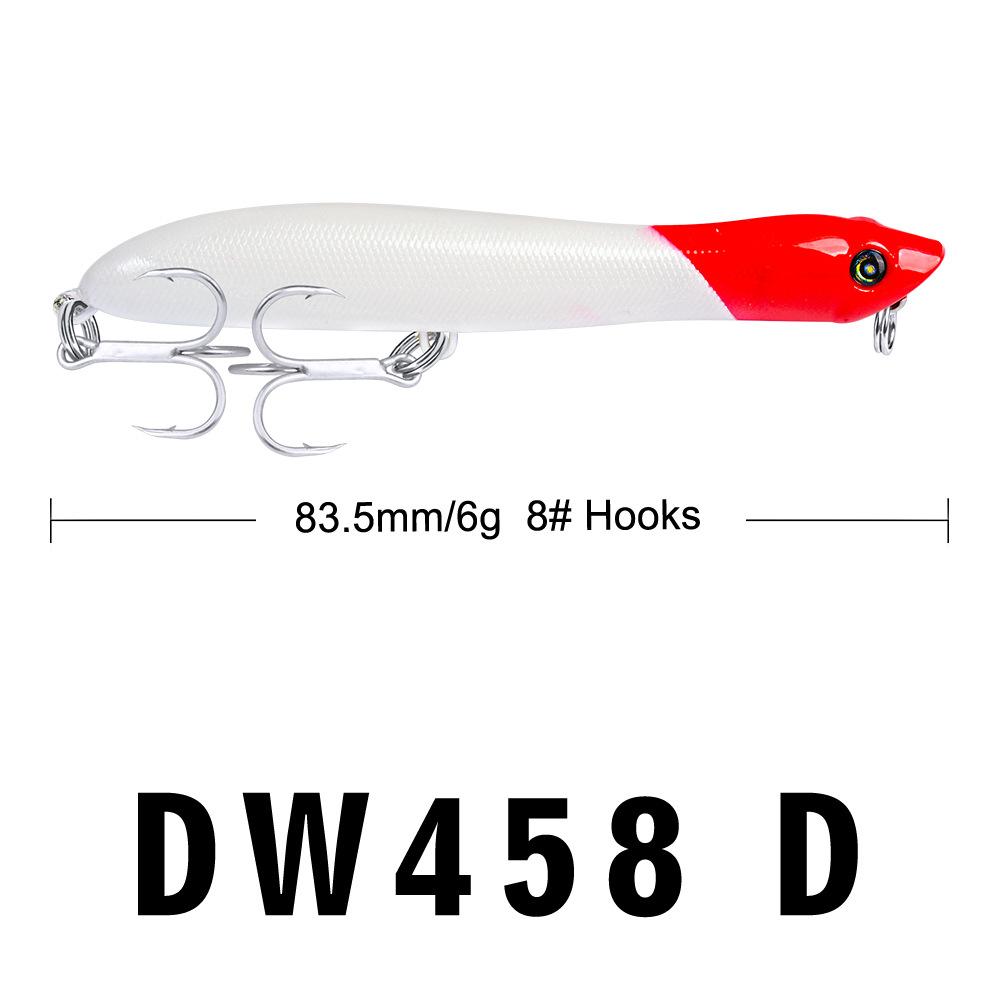 83,5 mm Köder 6 g White Shark Squid Submerged Bait Popper