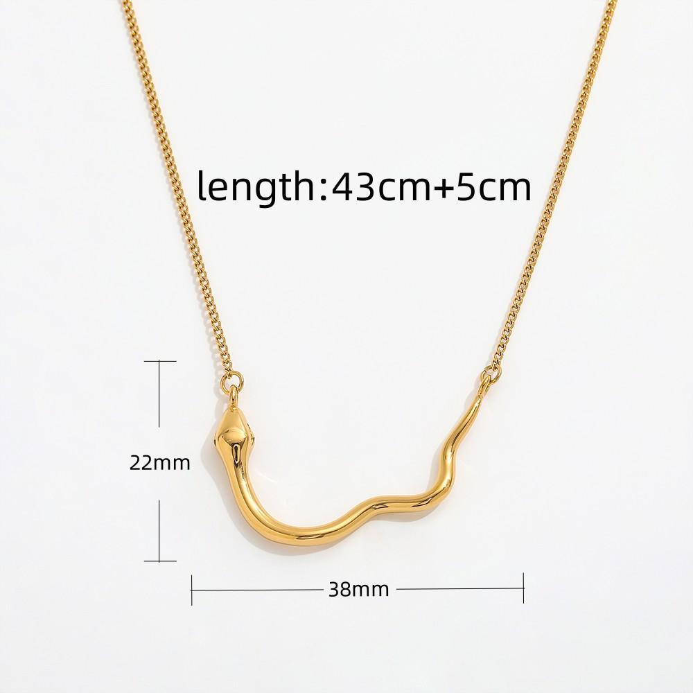 18K Gold Plated Snake Pendant Sweater Chain Necklace