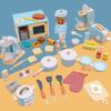Playing House Wooden Kitchen Home Appliances Toys Children's Simulation Oven Bread Maker Juicer Cutting Music Kitchenware