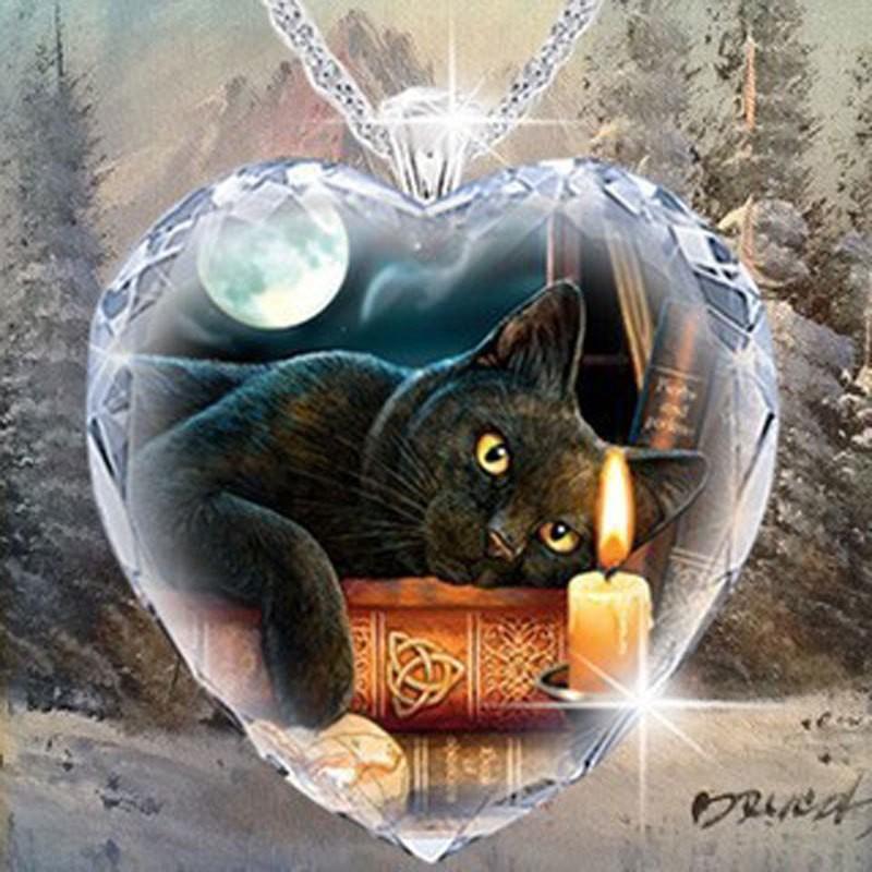 

Модный кулон-кристалл в форме сердца Простое милое колье из серии «Кошки» для женщин