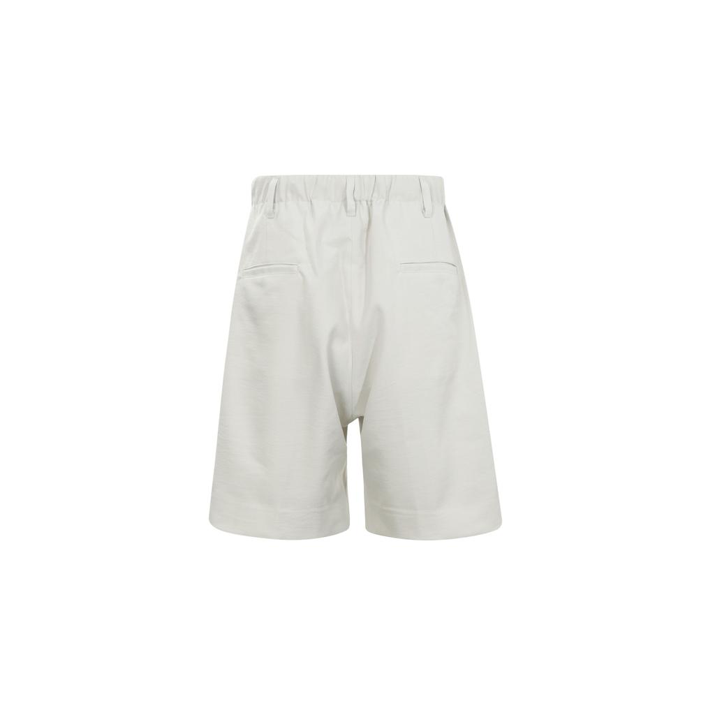 Y-3 Minimalist Mid-Rise Side Three Stripes Logo Print Straight-Leg Shorts Unisex Shorts Light-Gray IA1665