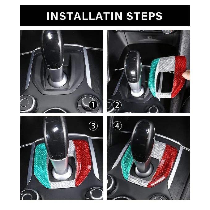 For Alfa Romeo Giulia 2017-2019 Real Carbon Fiber Car Center Console Gear Shift Panel Cover Trim Car Interior Accessories