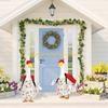 92MF Cement Crafted Porch Geese Decors With Removable Costume For Year Round Display