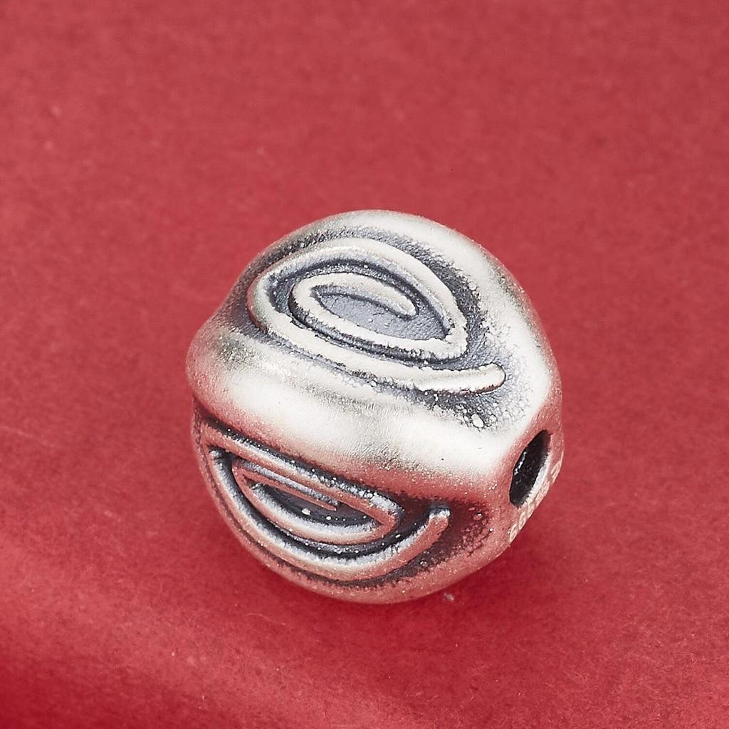 999 Sterling Silver Spiral & Eye Pattern Beads: Round, Square & Olive Shapes for DIY Jewelry Making.