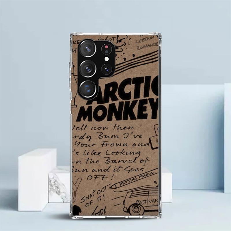 Arctic M-Monkeys Sonderangebot Weiche Hülle für Samsung Galaxy S25 Edge S26 S24 S23 Ultra Handyhülle S22 S21 Plus S20 FE Druck Muster