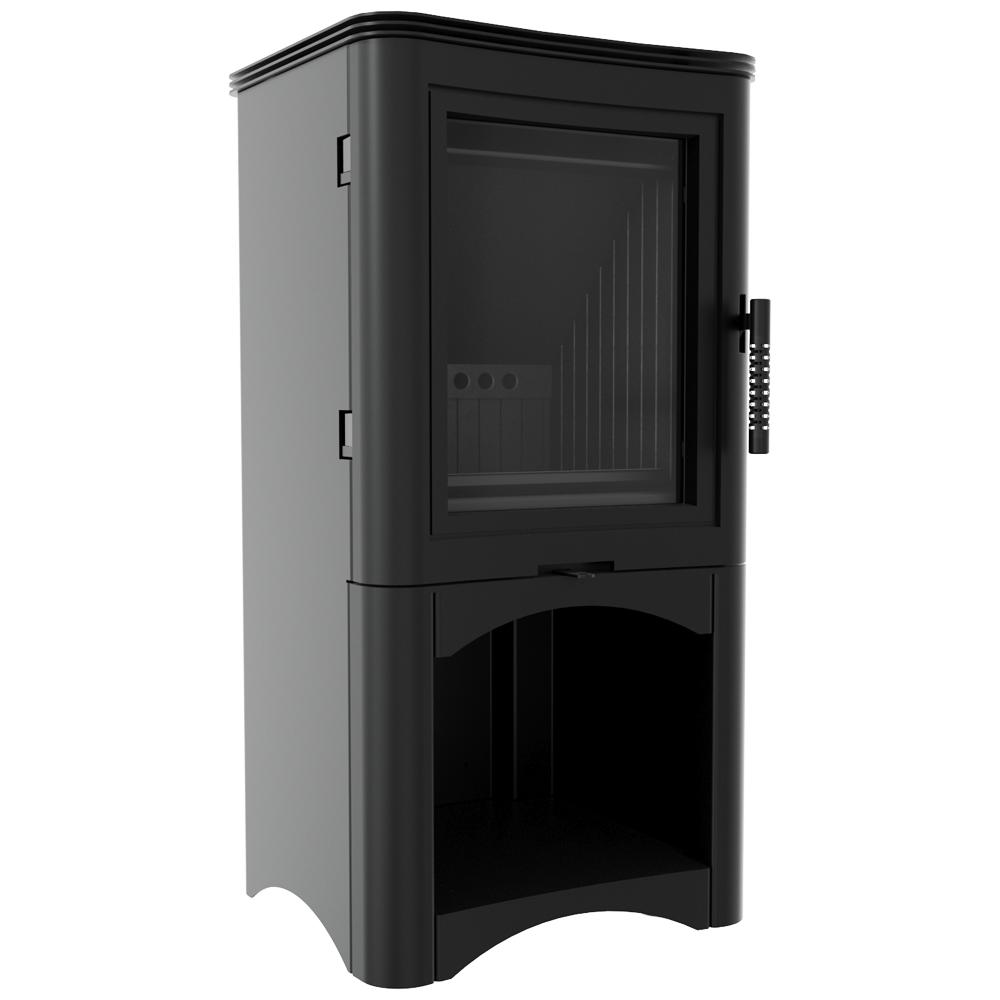 Wood Burning Steel Stove KRATKI K5 Ø 150 7 kW Black Thermotec