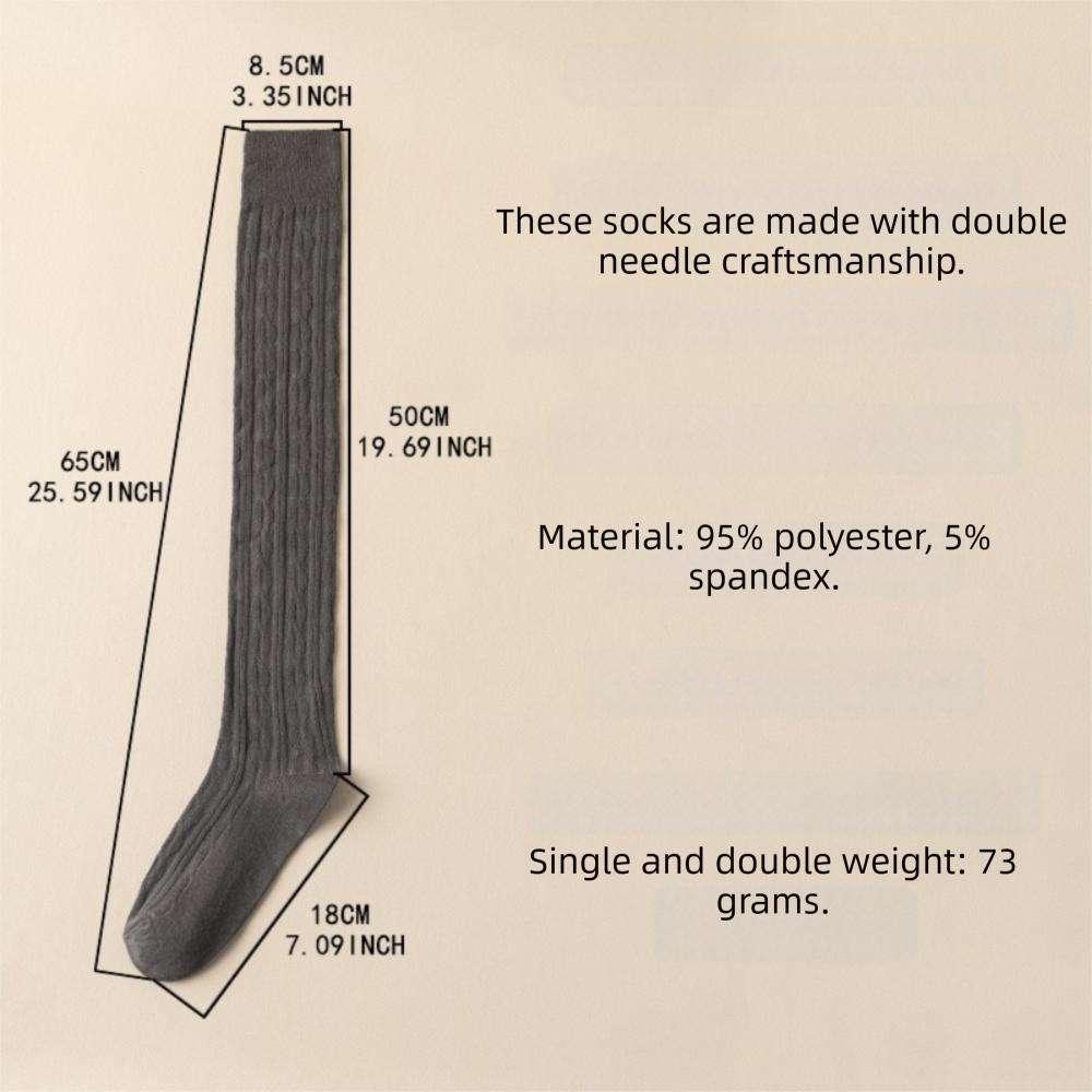 Solid Color Thigh Socks Japanese Long Tube Socks Long Stockings Autumn Winter Season for Women