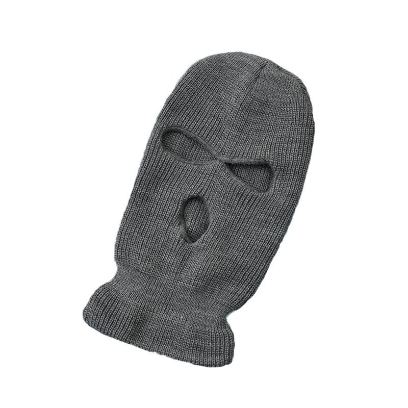 Updated Full Face Cover Three-hole Knitted Hat Men and Women Mask Beanies Hat Balaclava Army Tactical CS Winter Warm Biking Unisex Caps