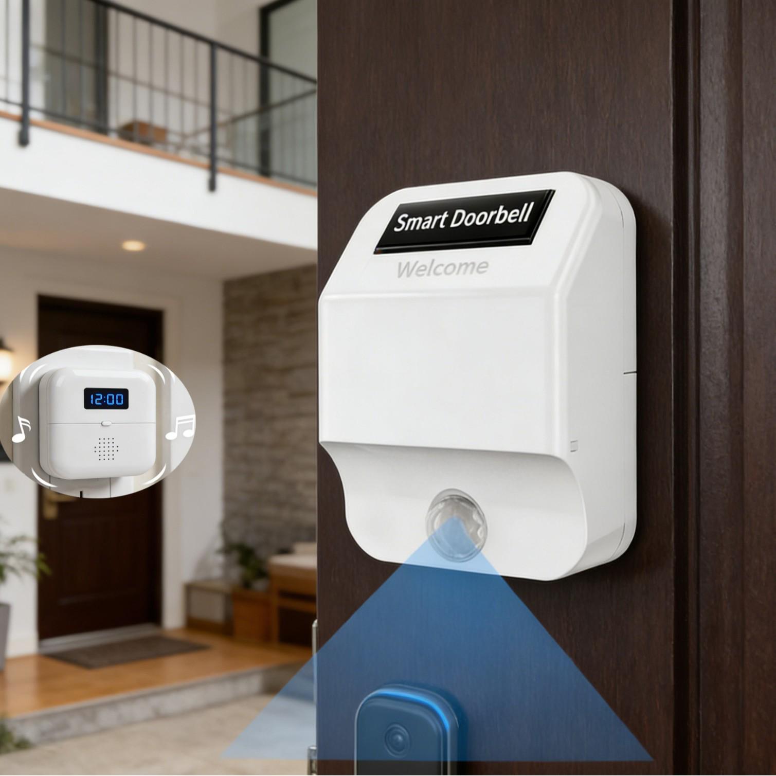 Chenji Induction Doorbell: Nighttime Intrusion Alarm & Light Reminder for Shop Safety Transmitter Only (Needs Pairing)