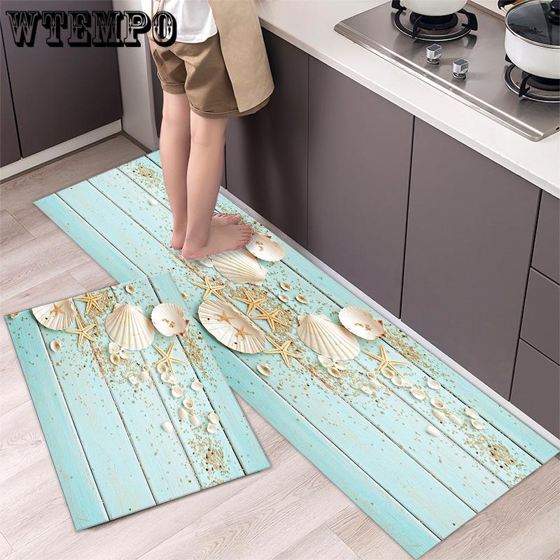 Kitchen Rugs Print Non-Slip Thick Cushioned Kitchen Mat Comfort Standing Mat for Kitchen
