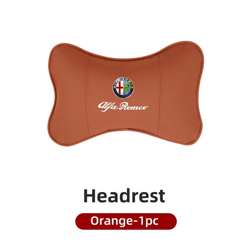 For Alfa Romeo Car Sticker Leather Car Seat Neck And Back Pillow Breathable Accessories For Alfa Romeo 159 Giulietta Giulia 147LG9
