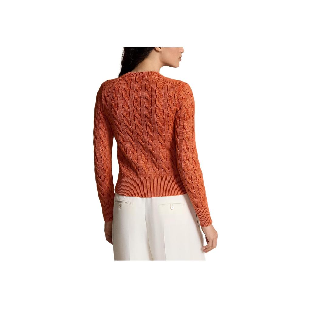 Polo Ralph Lauren Cable Knit Embroidered Cardigan Women cardigans Orange 211955325-001