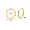 Gold Zirconia Stainless Steel Hoop Earrings - Versatile Round Micro Paved Studs with Stones.