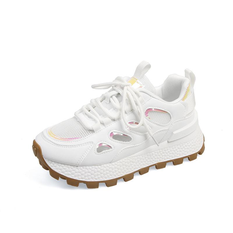

2025 new summer thin mesh dad shoes women s platform sports shoes student versatile casual breathable little white shoes 40