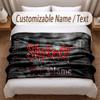 Slipknot Printed Flannel Blanket Custom Name Text Soft Warm Throw For Bedroom Holiday Gift