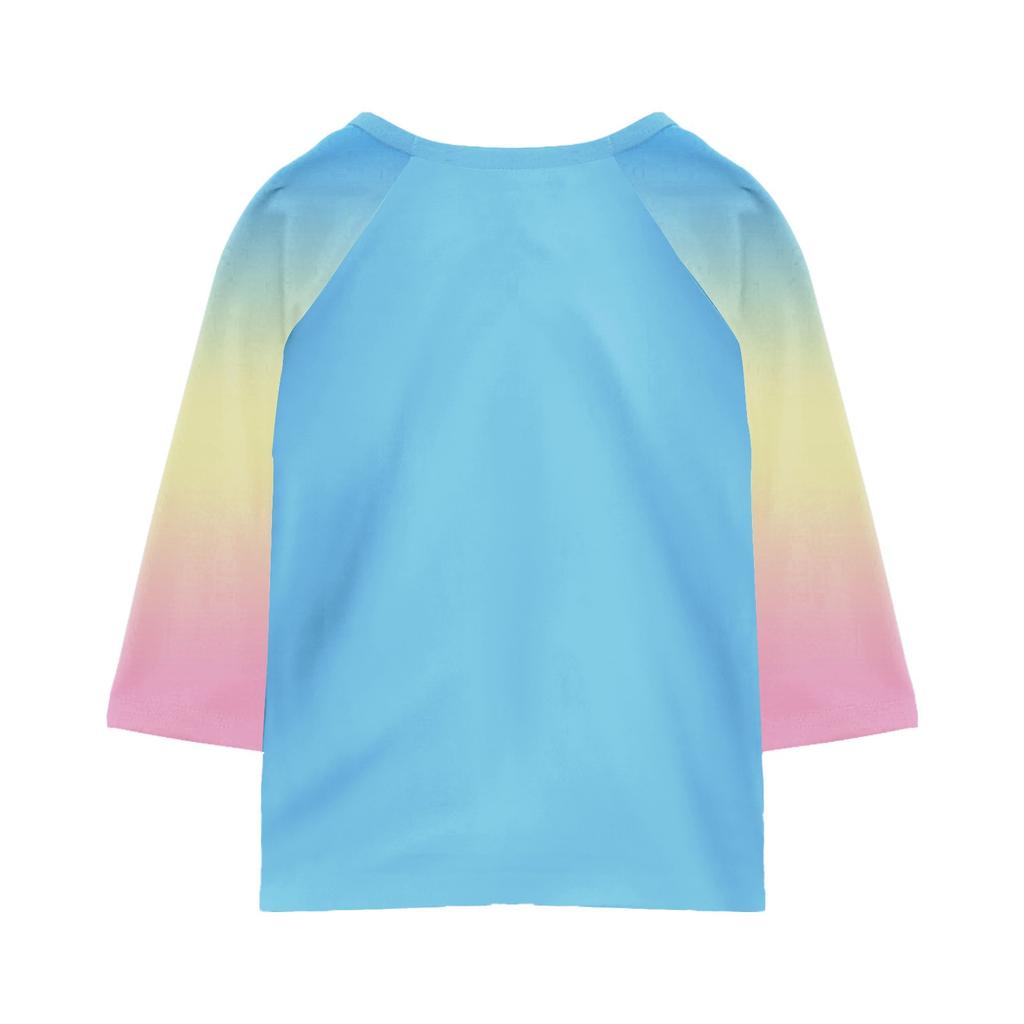 Printed Tops For Youth Girls 4-16 Years Round Neck 3/4 Sleeves T-Shirts Trendy Tops Outfit Tees