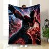 "Heroic Dark Suit Character Action Scene Warm blanket Flannel blanket for bedroom, living room, sofa, and nap sofas"