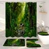 Ocean Beach Shower Curtains And Rugs For Seaside Tropical Landscapes Coconut Trees Cars Hanging Curtains Bath Pad Bathroom Decor