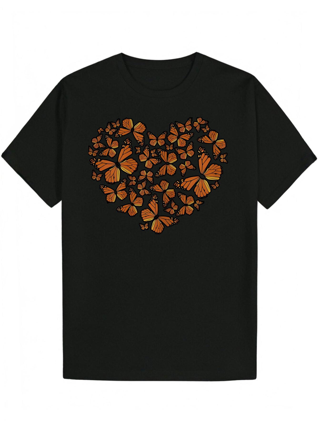 Crew Neck Polyester Animal T-shirt L