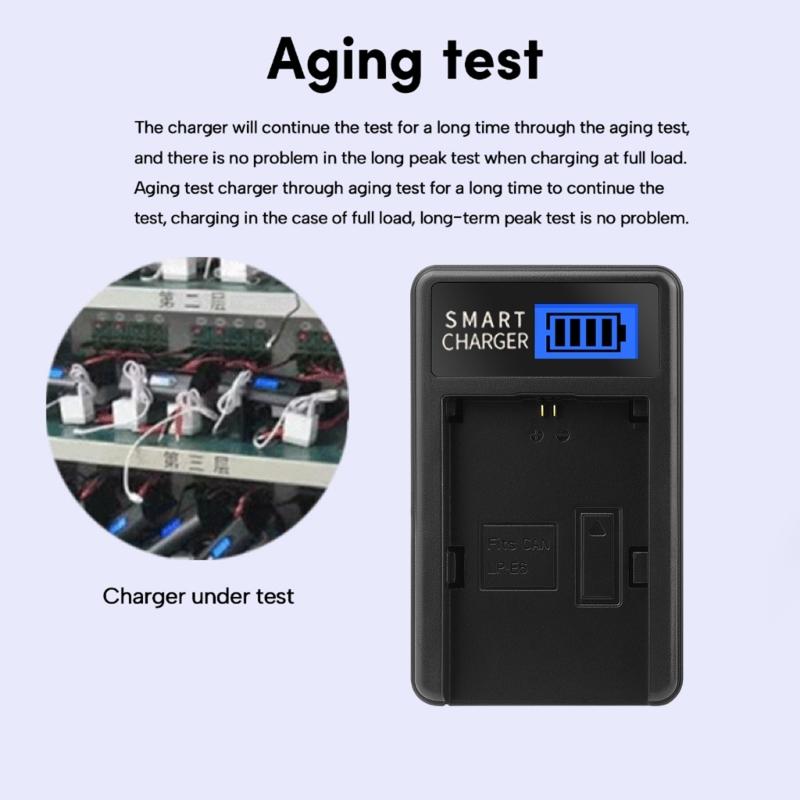 Rapid LP-E6 LCD USB Battery Charger for  EOS 5D Mark II, EOS 5D Mark III Camera Stay Powered for Travel