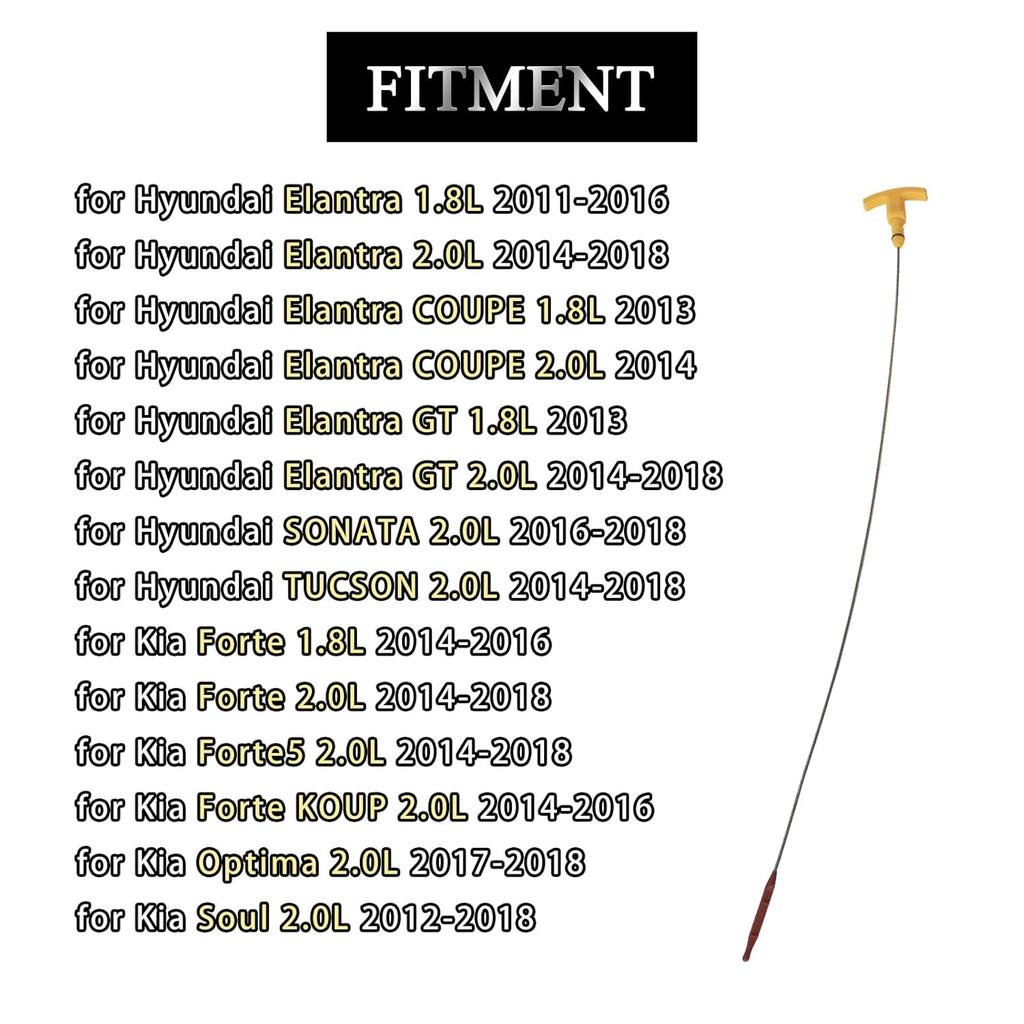 Oil Dipstick 26611-2E021 for Hyundai Elantra 2011-2018 Tucson Sonata & for Kia Forte Optima Soul Engine Oil Level Dipstick 266112E021