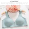 Genuine Large Size Thin Bra Front Buckle Without Steel Ring Underwear Gathers Anti-sagging Breast-receiving Comfortable and Breathable Bra