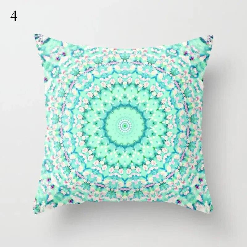 45x45cm Fresh Mint Green Geometric Animal Love Pillowcase Comfortable Sofa Car Seat Cushion Cover Room Aesthetic Home Decor