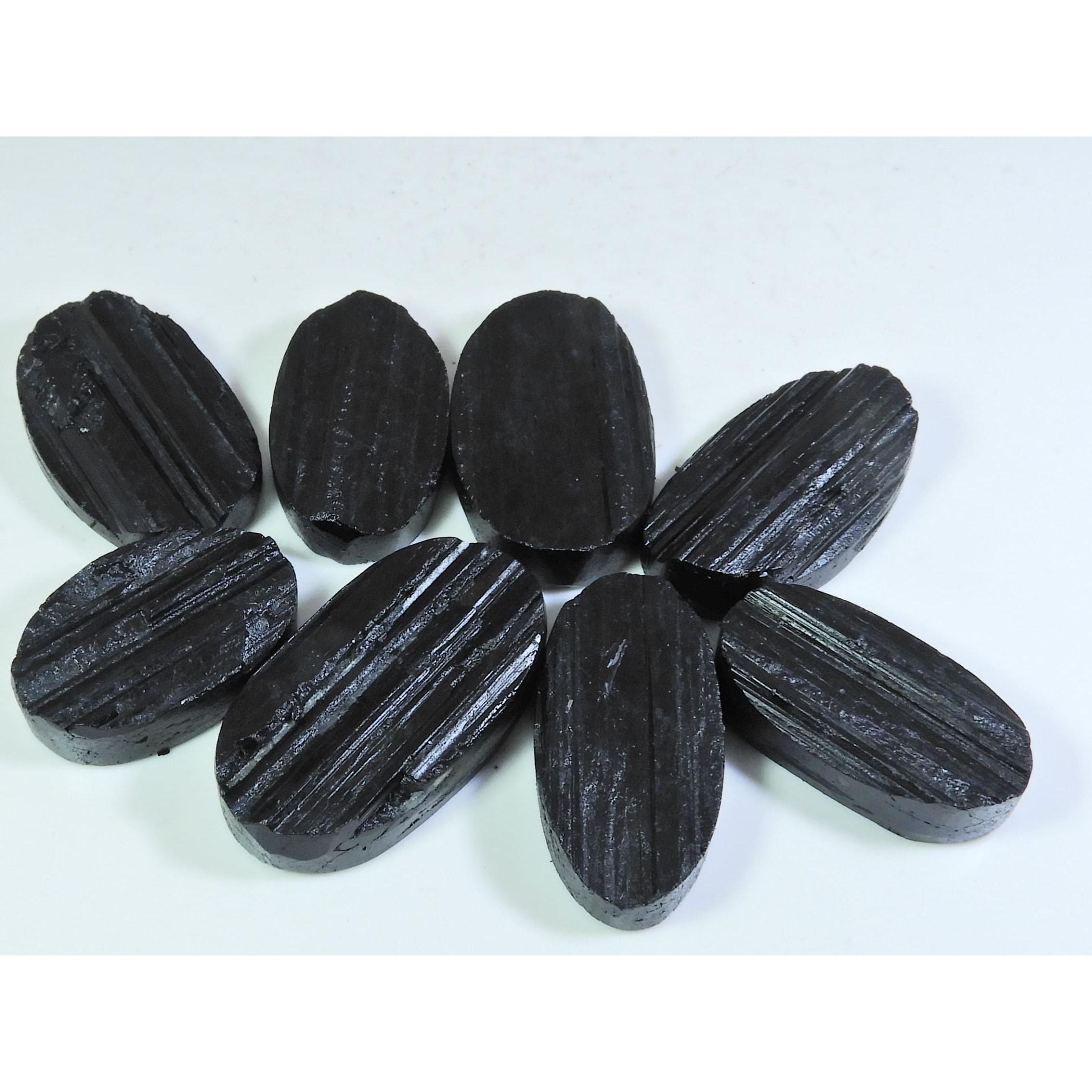 

486 Карат. Натуральный черный турмалин овальной формы кабошон рассыпной драгоценный камень лот 08 шт. C-357