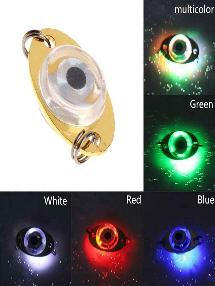 LED Mini Flash Fish Lure Lights Lamps Deep Drop Underwater Eye Shape Fishing Squid Green Blue Red White Multicolor Double Rings