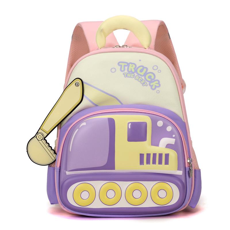 New kindergarten excavator schoolbag cute cartoon backpack medium and large class children's backpack fashion